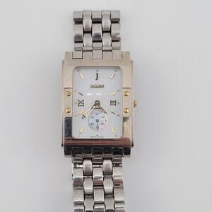 Jaguar J-602 Friendship silver white dial tank style quartz watch